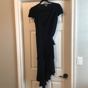black wrap dress